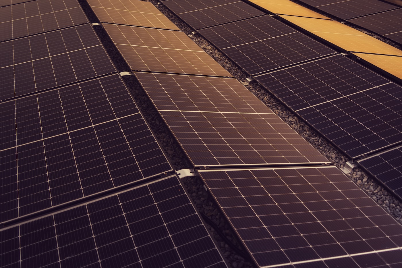 Mono PERC half-cut solar modules on a roof