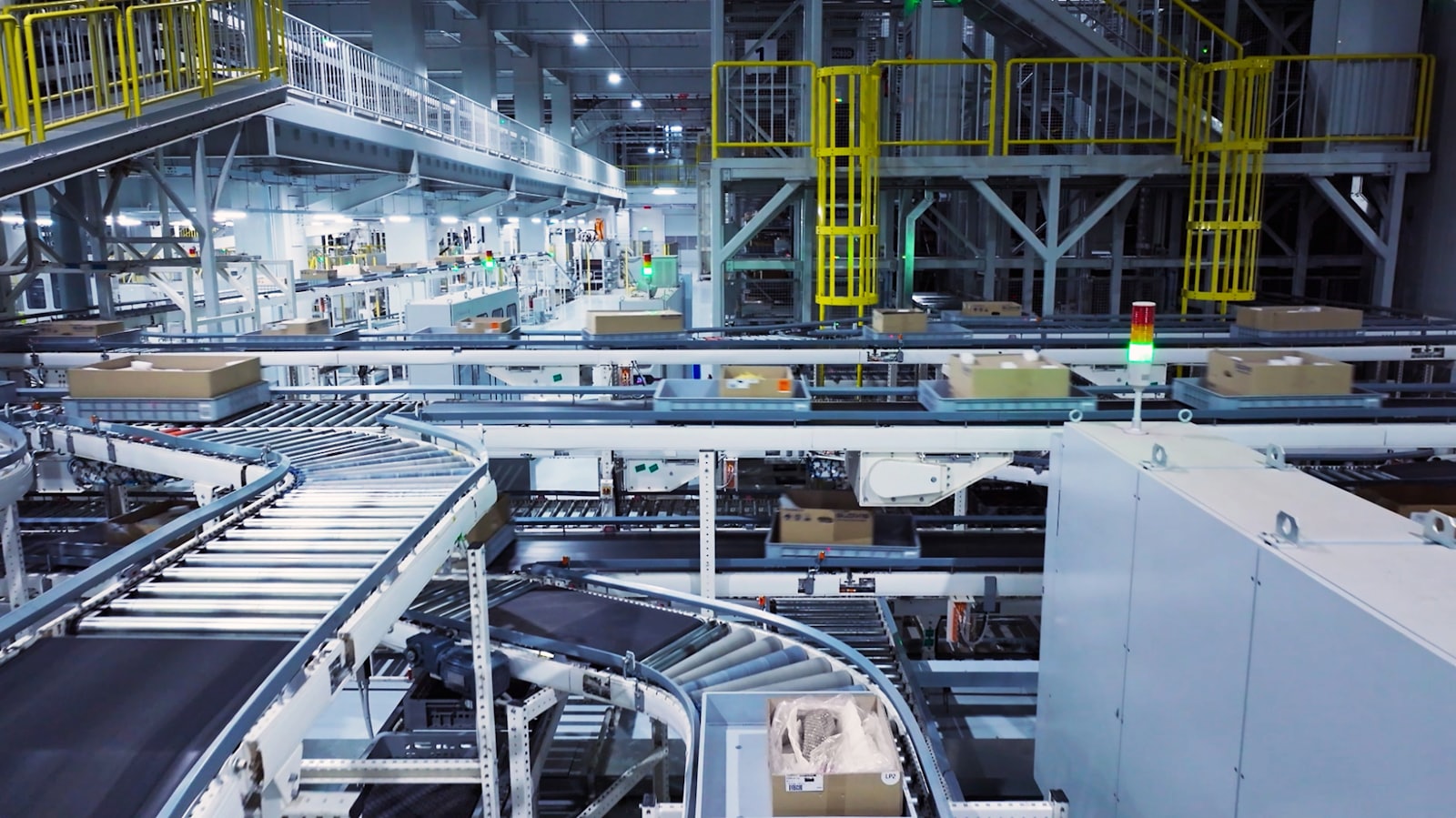 Warehouse with packed goods ready for dispatch